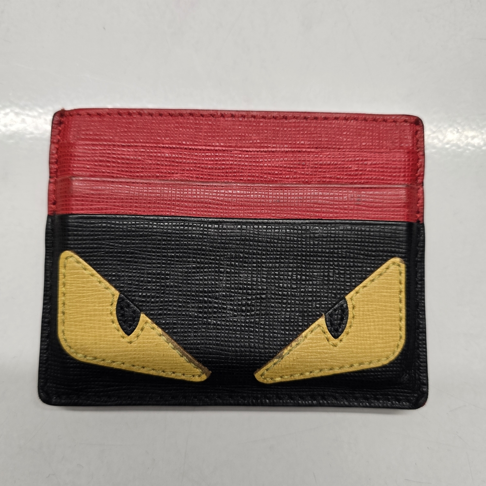 Fendi Red and Black Monster Card Holder
